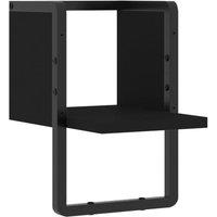 Berkfield Home Wall Shelf with Bar Black 20x25x30 cm | Size: 20 x 25 x 30 cm