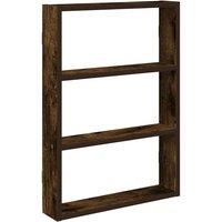 Berkfield Home Wall Shelf Smoked Oak 43x9x60 cm Engineered Wood in Brown | Size: 43 x 9 x 60 cm