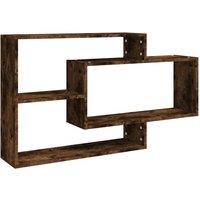 Berkfield Home Wall Shelf Smoked Oak 104x20x58.5 cm Engineered Wood in Brown