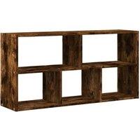 Berkfield Home Wall Shelf Smoked Oak 100x25x50 cm Engineered Wood in Brown | Size: 100 x 25 x 50 cm