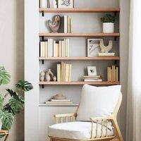 Berkfield Home Wall Shelf Light Brown 80x30x(2-4) cm Treated Solid Wood Oak