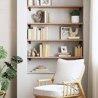 Berkfield Home Wall Shelf Light Brown 100x30x2 cm Treated Solid Wood Oak | Size: 100 x 30 x 2 cm