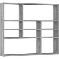 Berkfield Home Wall Shelf Grey Sonoma 90x16x78 cm Engineered Wood | Size: 90 x 16 x 78 cm