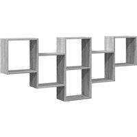 Berkfield Home Wall Shelf Grey Sonoma 159x18x66 cm Engineered Wood | Size: 159 x 18 x 66 cm