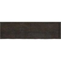 Berkfield Home Wall Shelf Dark Grey 180x50x(2-6) cm Treated Solid Wood Oak in Brown