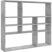 Berkfield Home Wall Shelf Concrete Grey 90x16x78 cm Engineered Wood | Size: 90 x 16 x 78 cm
