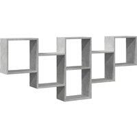 Berkfield Home Wall Shelf Concrete Grey 159x18x66 cm Engineered Wood | Size: 159 x 18 x 66 cm