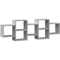 Berkfield Home Wall Shelf Concrete Grey 129x18x42 cm Engineered Wood | Size: 129 x 18 x 42 cm