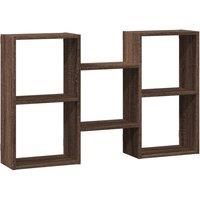Berkfield Home Wall Shelf Brown Oak 96x18x60 cm Engineered Wood | Size: 96 x 18 x 60 cm