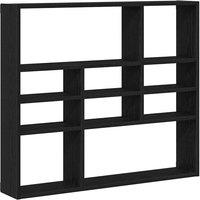 Berkfield Home Wall Shelf Black Oak 90x16x78 cm Engineered Wood | Size: 90 x 16 x 78 cm