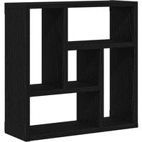 Berkfield Home Wall Shelf Black Oak 45x16x45 cm Engineered Wood | Size: 45 x 16 x 45 cm