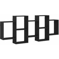 Berkfield Home Wall Shelf Black Oak 159x18x65 cm Engineered Wood | Size: 159 x 18 x 65 cm