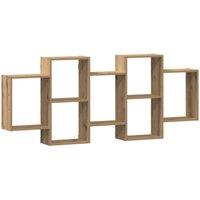 Berkfield Home Wall Shelf Artisian Oak 159x18x65 cm Engineered Wood in Brown | Size: 159 x 18 x 65 cm