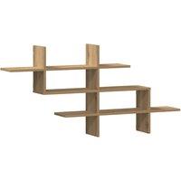 Berkfield Home Wall Shelf Artisian Oak 124.5x18x60.5 cm Engineered Wood in Brown