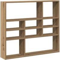 Berkfield Home Wall Shelf Artisan Oak 90x16x78 cm Engineered Wood in Brown | Size: 90 x 16 x 78 cm