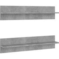 Berkfield Home Wall Shelf 2 pcs Concrete Grey 80x11.5x18 cm Engineered Wood