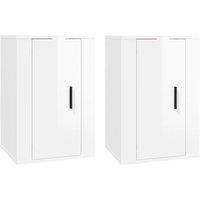 Berkfield Home Wall Mounted TV Cabinets 2 pcs High Gloss White 40x34.5x60 cm