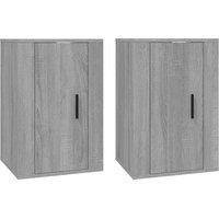 Berkfield Home Wall Mounted TV Cabinets 2 pcs Grey Sonoma 40x34.5x60 cm
