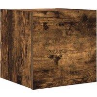 Berkfield Home Wall Mounted TV Cabinet Smoked Oak 30.5x30x30 cm in Brown