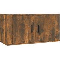 Berkfield Home Wall Mounted TV Cabinet Smoked Oak 80x34.5x40 cm in Brown