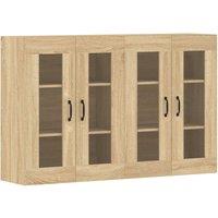 Berkfield Home Wall Mounted Cabinets 2 pcs Sonoma Oak Engineered Wood in Brown