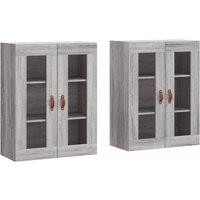 Berkfield Home Wall Mounted Cabinets 2 pcs Grey Sonoma Engineered Wood