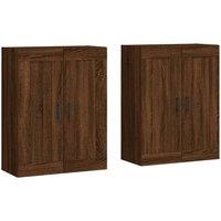 Berkfield Home Wall Mounted Cabinets 2 pcs Brown Oak Engineered Wood
