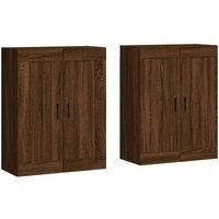 Berkfield Home Wall Mounted Cabinets 2 pcs Brown Oak Engineered Wood