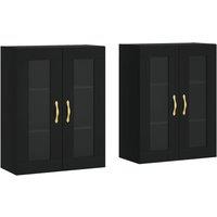 Berkfield Home Wall Mounted Cabinets 2 pcs Black Engineered Wood