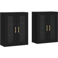 Berkfield Home Wall Mounted Cabinets 2 pcs Black Engineered Wood
