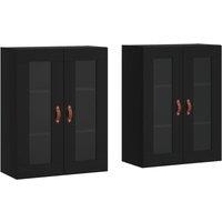 Berkfield Home Wall Mounted Cabinets 2 pcs Black Engineered Wood