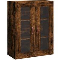 Berkfield Home Wall Mounted Cabinet Smoked Oak 69.5x34x90 cm in Brown