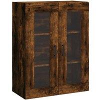 Berkfield Home Wall Mounted Cabinet Smoked Oak 69.5x34x90 cm in Brown