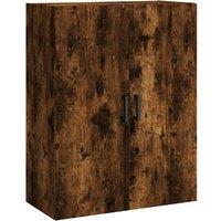 Berkfield Home Wall Mounted Cabinet Smoked Oak 69.5x34x90 cm in Brown