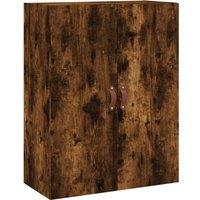 Berkfield Home Wall Mounted Cabinet Smoked Oak 69.5x34x90 cm in Brown
