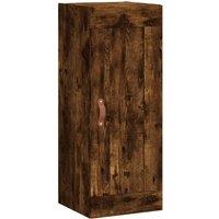 Berkfield Home Wall Mounted Cabinet Smoked Oak 34.5x34x90 cm Engineered Wood in Brown
