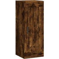 Berkfield Home Wall Mounted Cabinet Smoked Oak 34.5x34x90 cm Engineered Wood in Brown