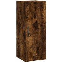 Berkfield Home Wall Mounted Cabinet Smoked Oak 34.5x34x90 cm Engineered Wood in Brown