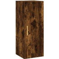 Berkfield Home Wall Mounted Cabinet Smoked Oak 34.5x34x90 cm in Brown