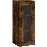 Berkfield Home Wall Mounted Cabinet Smoked Oak 34.5x34x90 cm in Brown