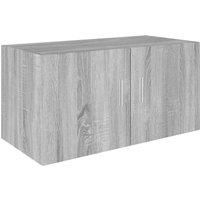 Berkfield Home Wall Mounted Cabinet Grey Sonoma 80x39x40 cm Engineered Wood | Size: 80 x 39 x 40 cm