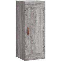 Berkfield Home Wall Mounted Cabinet Grey Sonoma 34.5x34x90 cm Engineered Wood
