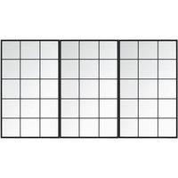 Berkfield Home Wall Mirrors 3 pcs Black 100x60 cm Metal