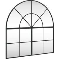 Berkfield Home Wall Mirror Black 80x80 cm Arch Iron