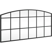 Berkfield Home Wall Mirror Black 80x40 cm Arch Iron