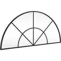 Berkfield Home Wall Mirror Black 80x40 cm Arch Iron