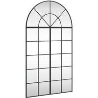 Berkfield Home Wall Mirror Black 80x140 cm Arch Iron