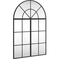 Berkfield Home Wall Mirror Black 60x90 cm Arch Iron