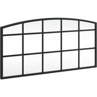 Berkfield Home Wall Mirror Black 60x30 cm Arch Iron