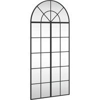 Berkfield Home Wall Mirror Black 60x130 cm Arch Iron